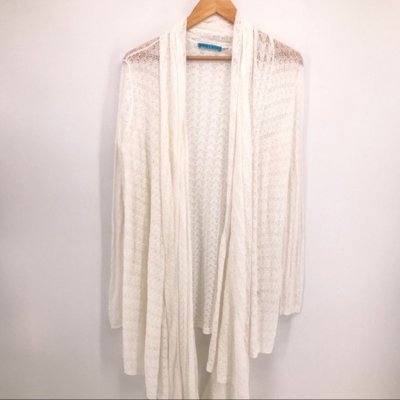Alice + Olivia Sweaters - Alice + Olivia White Drape Wrap Cardigan Top